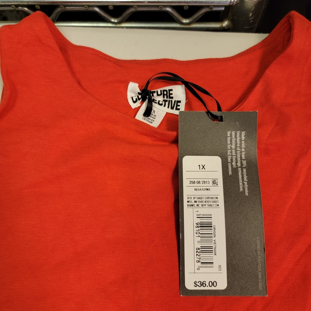 Women's Red Mini Dress with Bubble Hem - Picture 3 of 6